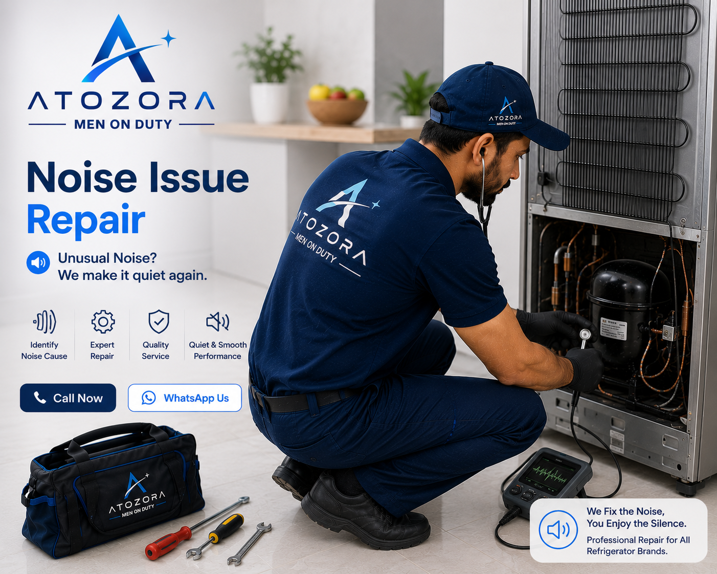 Atozora refrigerator noise issue repair service